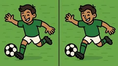 Łamigłówka: znajdź wszystkie różnice na obrazku z piłkarzem w 23 sekundy